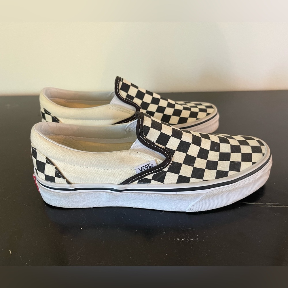 Women’s Checkered Vans Slip On
